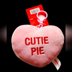 Pink Heart Plush sweethearts  Keychain - Cutie Pie